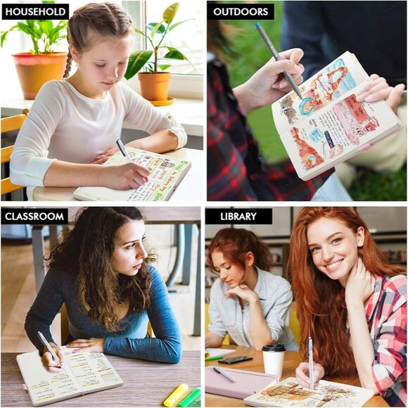 Dotted Journal Kit, Dot Grid Journal Hardcover Planner Notebook Set for Beginner - Picture 6 of 12